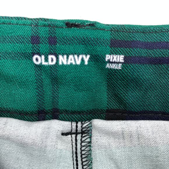 Old Navy Pixie Ankle Length Pants Womens Size 10 Blue Green Plaid NEW - Picture 7 of 8